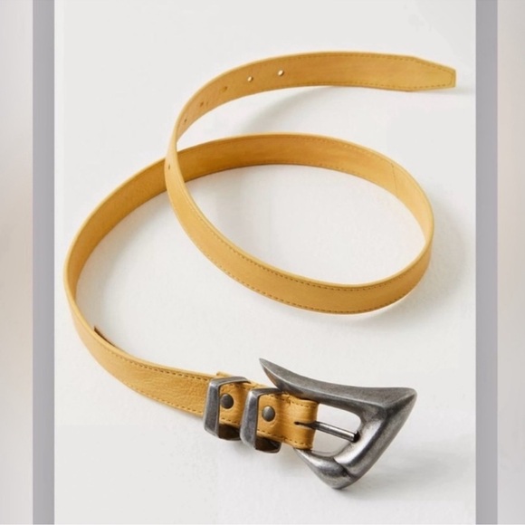 Free People Billie Leather Belt in Yellow - Picture 4 of 4